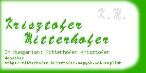 krisztofer mitterhofer business card