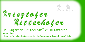 krisztofer mitterhofer business card